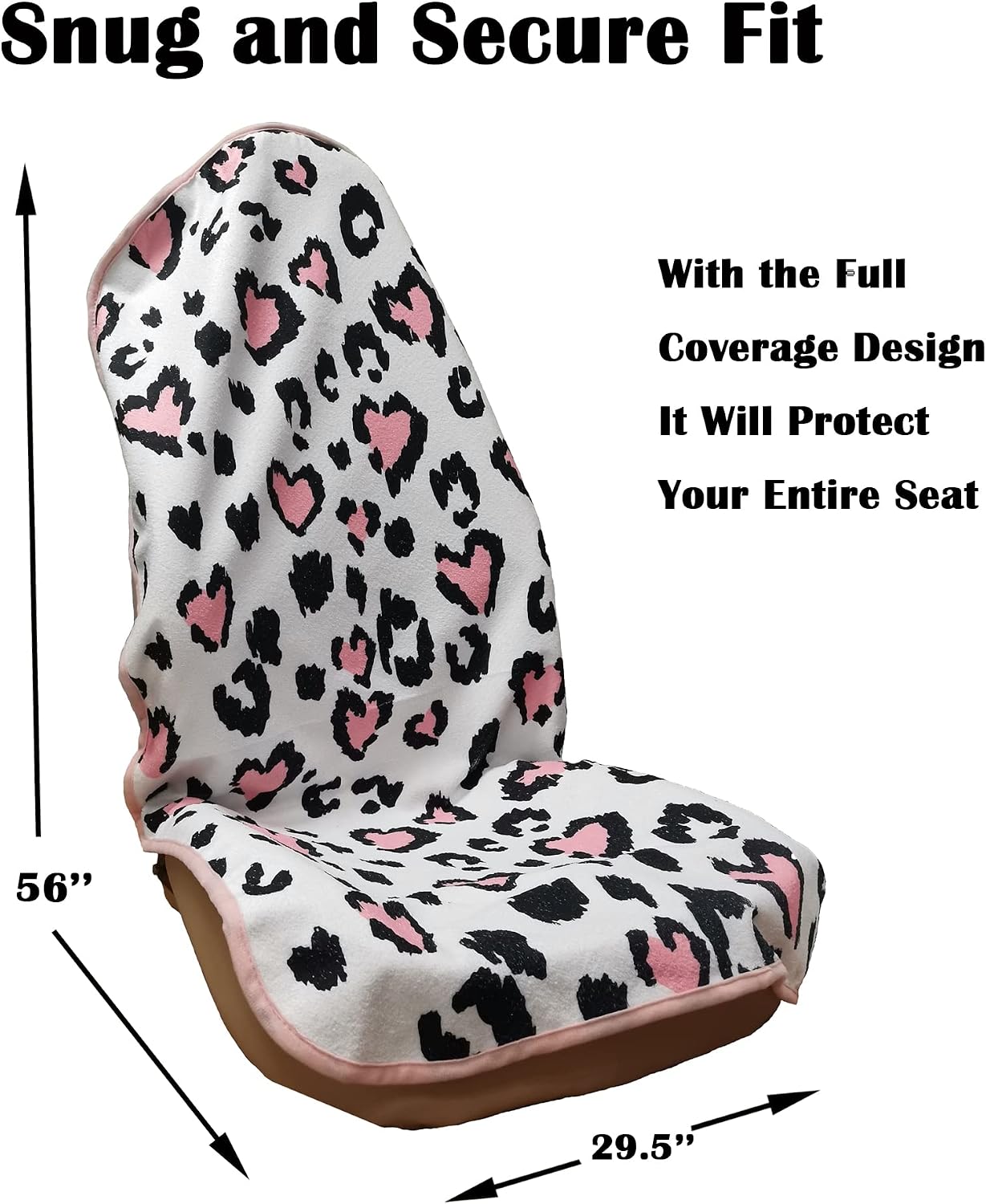 Car Seat Cover Protector Front Seats,for Gym Workout,Running,Swimming,Beach and Hiking,Waterproof Sweat Towel Bucket Seat Covers for Cars SUV Trucks (Black, 1Pcs)