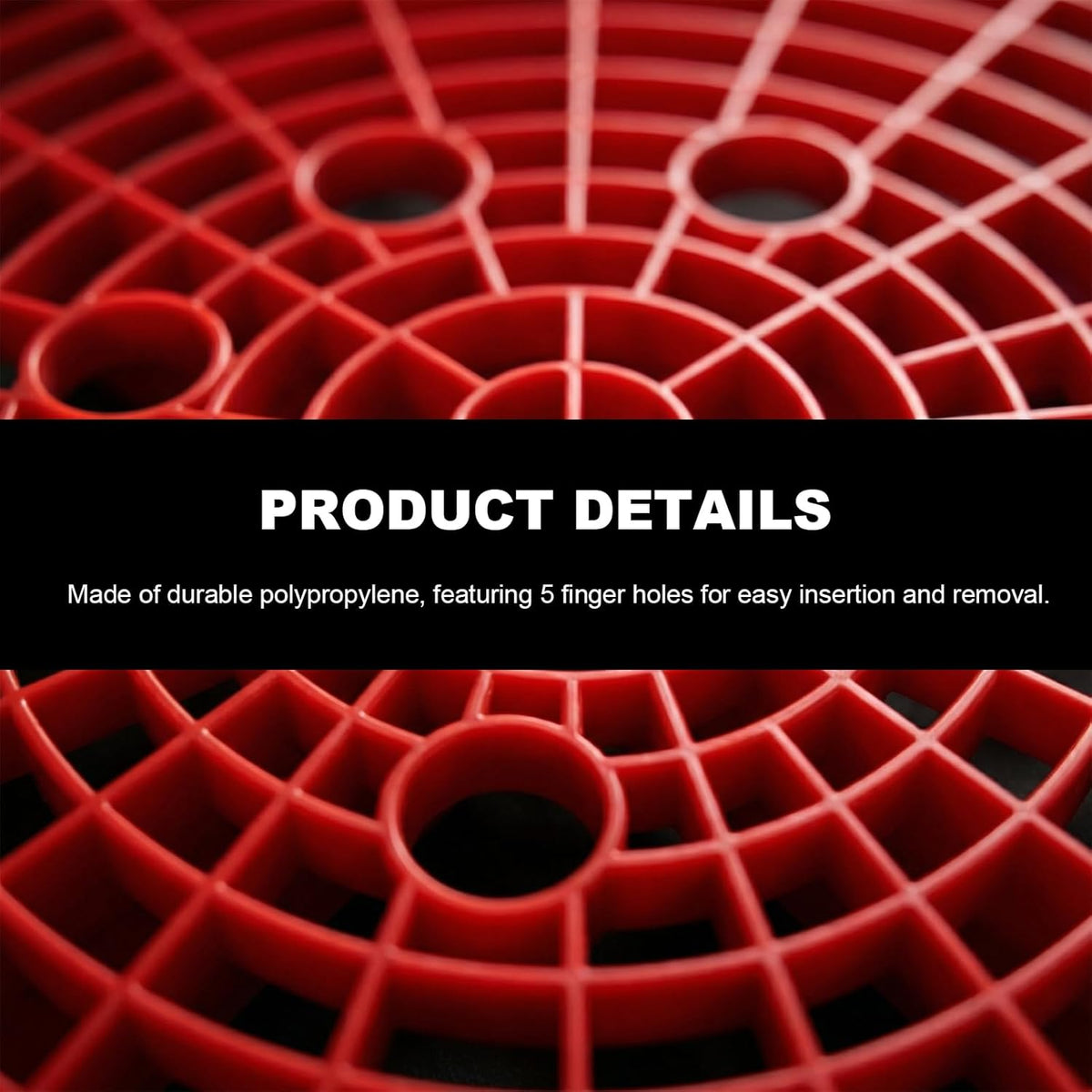 2 PCS Car Wash Bucket Insert, Automotive Wash Bucket Filter for Removing Dirt Debris, Plastic Grit Trap Vehicle Detailing Washing Tool Fits 12 Inch Diameter Buckets (Black＋Red)