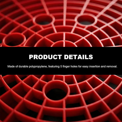 2 PCS Car Wash Bucket Insert, Automotive Wash Bucket Filter for Removing Dirt Debris, Plastic Grit Trap Vehicle Detailing Washing Tool Fits 12 Inch Diameter Buckets (Black＋Red)