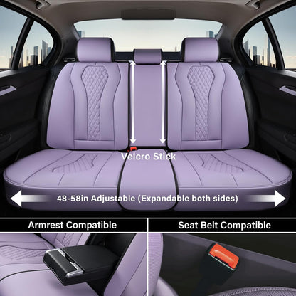 Coverado Seat Covers, Car Seat Covers Full Set, Black Car Seat Cover, Car Seat Covers Front Seats Back Seat Cover, Waterproof Car Seat Cushion, Leather Seat Covers Seat Protector Fit for Most Cars
