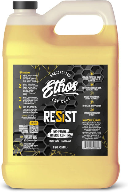 Ethos RESIST Graphene Spray Coating for Cars – Graphene Ceramic Coating Spray, Extreme Hydrophobic Protection, Gloss Enhancement, Ceramic Coating for Cars – 16oz