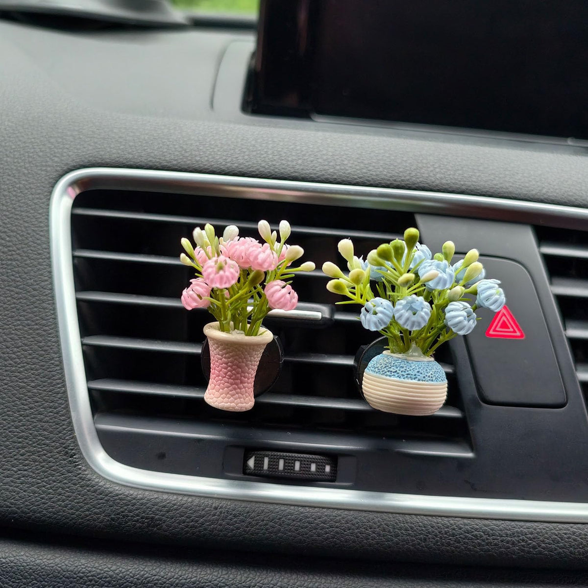 Set of 4 Cute Flower Bouquet Car Air Freshener Vent Clips, Mini Artificial Flowers for Car Air Vent Decoration, Auto Interior Dashboard Ornament Accessories