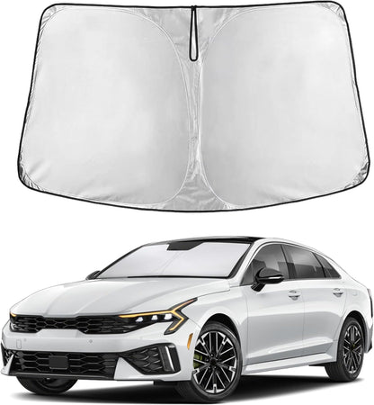 EcoNour Car Windshield Sun Shade | 2025 Upgraded Innovative No-Light-Pass Technology for Maximum Coverage | Foldable Sun Shade Keeps Your Vehicle Cool | Must-Have Car Accessories | Small (59" x 29") - Colors J