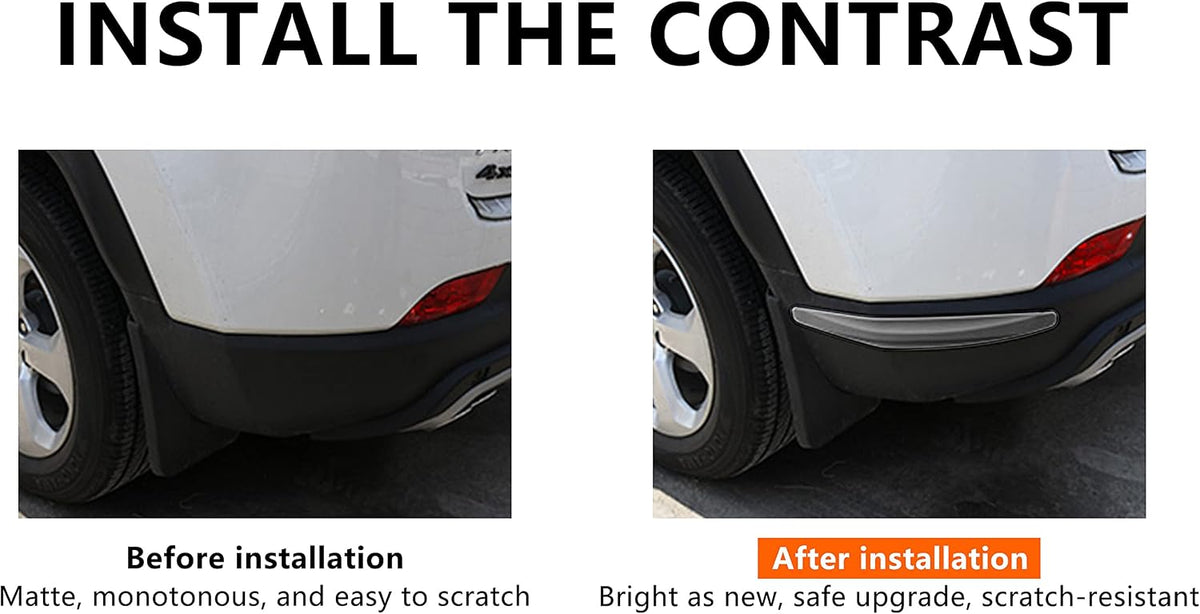 BokWin 4-Packs Black Anti-Collision Patch Bumper Guard Strip Anti-Scratch Bumper Protector Trim Universal for Cars SUV Pickup Truck