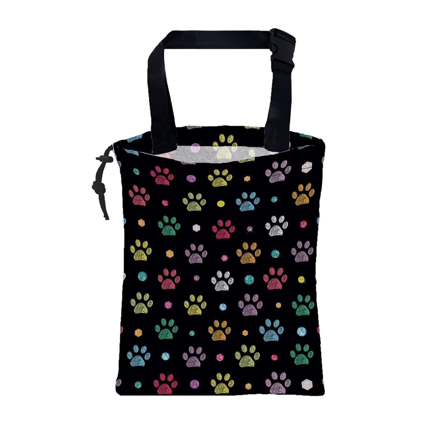Car Garbage Bag Colorful Floral Spring Daisy Drawstring Car Trash Bag Hanging for Back Seat with Adjustable Buckle Canvas Vehicle Trash Can Easy-to-Install