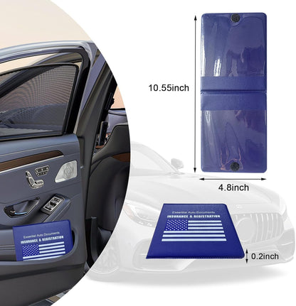 Ziciner Car Registration Insurance Holder, 2Pack Essential Auto Card Document Glove Box Organizer with Touch Fastener, Vehicle Interior Accessories Perfect for Most Car, Truck, SUV (Red/Small Car)