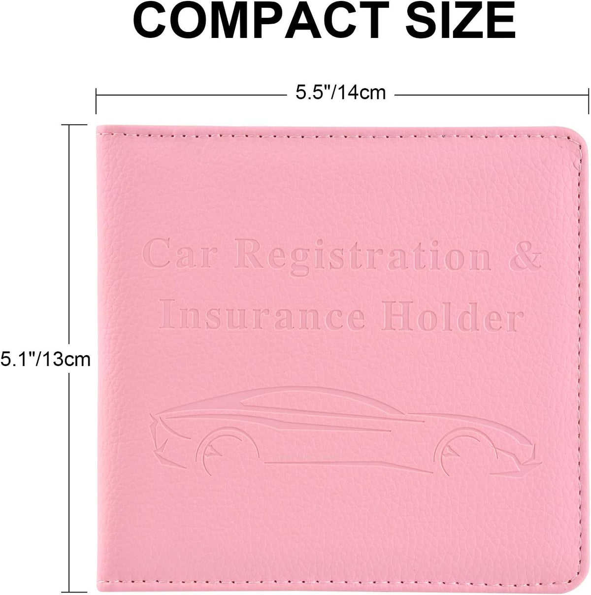 Car Registration and Insurance Holder, Car Accessories Vehicle Glove Box Car Organizer Women Wallet Case for Cards, Essential Document, Driver License by Cacturism, Pink | for Cards