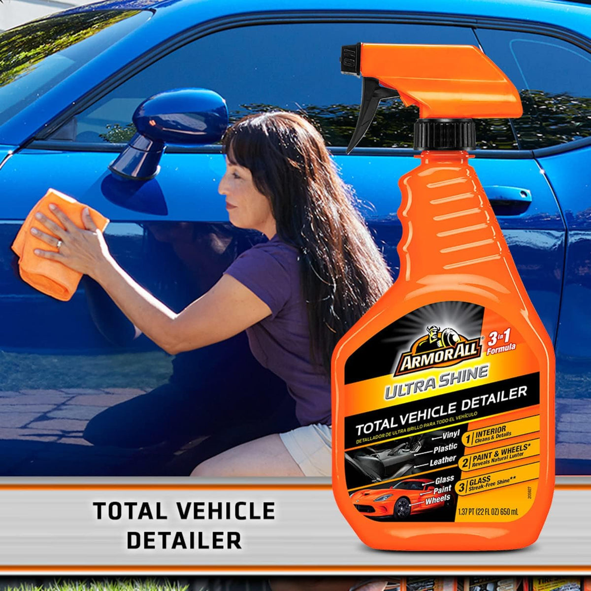Armor All Ultra Shine Total Vehicle Detailer by Armor All, Car Detailer Spray for Interior and Exterior Use, 22 Fl Oz