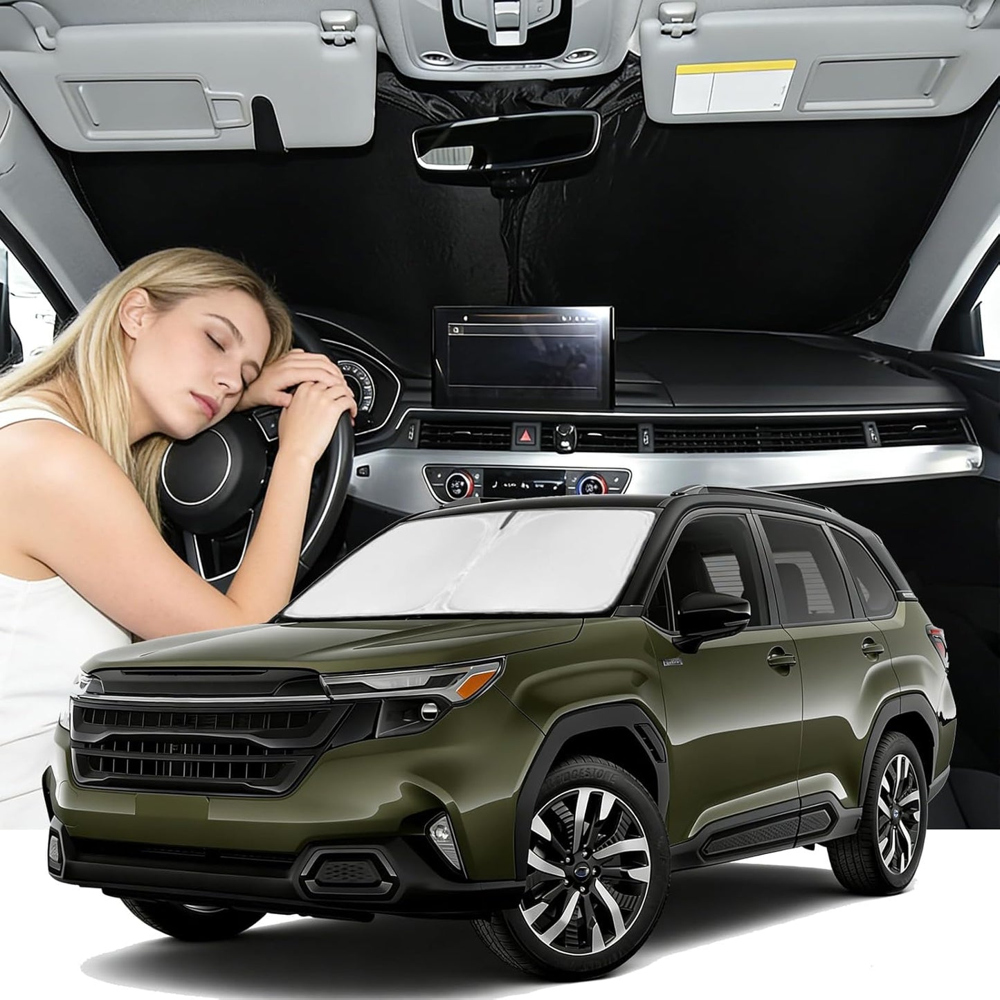 for Toyota Tacoma 2016-2023 2024 2025 2026 Sun Shade Sunshade Windshield Cover - 4 Layers Front Window Shade Custom Fit Tacoma 2Dr 4Dr Pickup Sun Visor 240T Shade Blocks UV Rays Car Accessories - Colors A