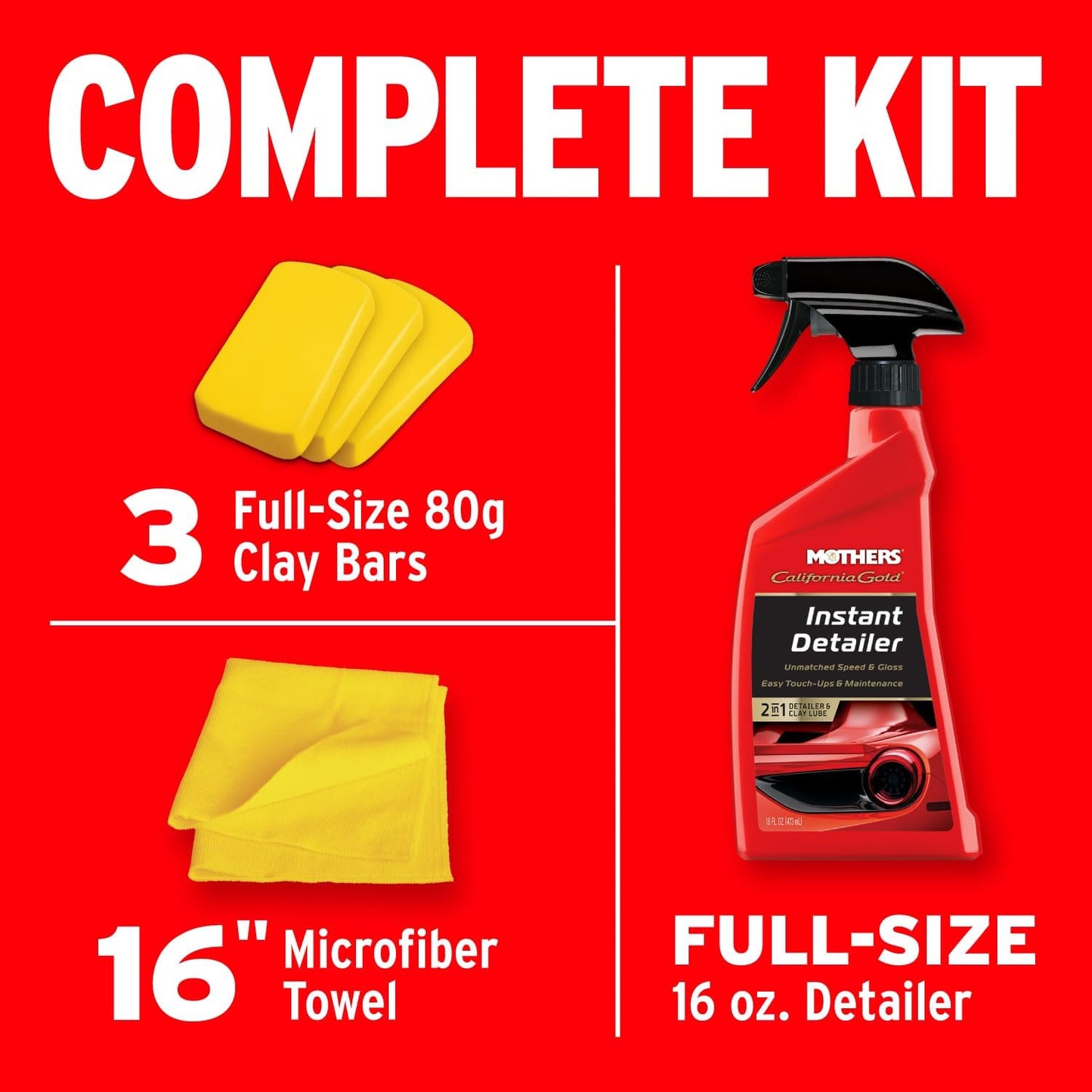 Mothers 07243 California Gold Deluxe Clay Bar Kit