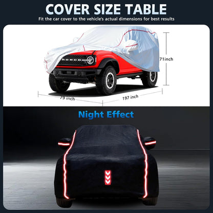 Car Cover for Sedan, Waterproof All Weather Heavy Duty, 360° Underbody Wrap Windproof Design, Quick Install Outdoor Vehicle Cover, Fits 186-193 in