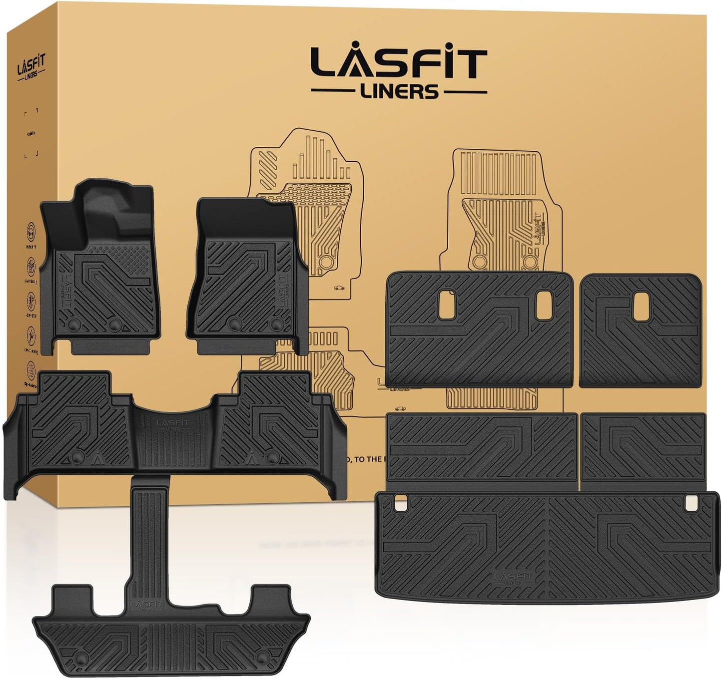LASFIT Floor Mats Fits for Hyundai Sonata 2020-2026 (Only for FWD & Gas) & Kia K5 2021-2025 (Only for FWD) Custom Fit TPE All Weather Floor Liners Car Mats Accessories, Black