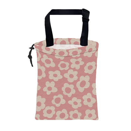 Car Garbage Bag Colorful Floral Spring Daisy Drawstring Car Trash Bag Hanging for Back Seat with Adjustable Buckle Canvas Vehicle Trash Can Easy-to-Install
