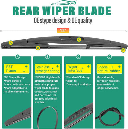 26" 16" 11" Windshield Wiper Blades Replacement for Chevrolet Chevy Trax 2024 2025 2026 Premium All Weather Front Rear Wipers Set - OEM Quality (Pack of 3) - Colors E