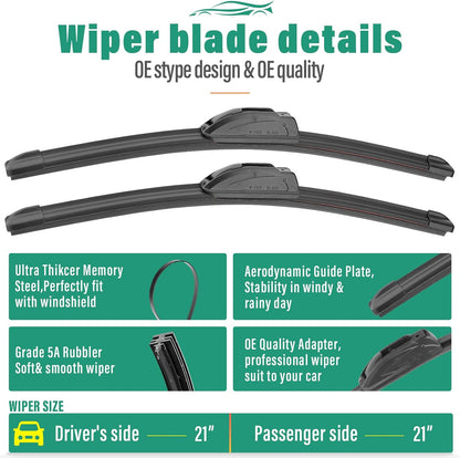26" 16" 11" Windshield Wiper Blades Replacement for Chevrolet Chevy Trax 2024 2025 2026 Premium All Weather Front Rear Wipers Set - OEM Quality (Pack of 3) - Colors C