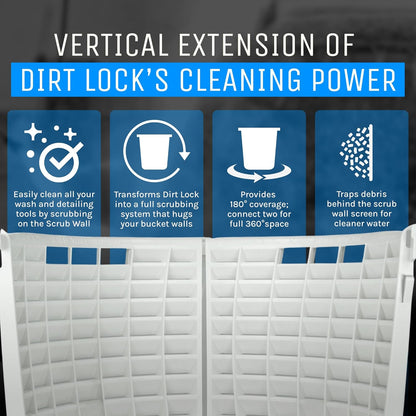 DETAIL GUARDZ Dirt Lock Scrub Wall 180/360 – Washboard Attachment for Detail Guardz Dirt Lock - Bucket Filter – Vertical Cleaning Tool for Brushes, Mitts (Black)