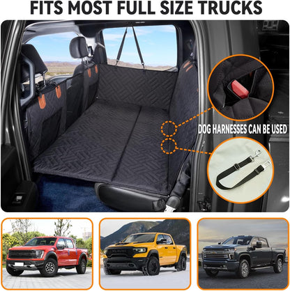 YJGF Back Seat Extender,Dog Seat Cover for Back Seat,Hard Bottom Car Seat Cover for Dogs,Dog Hammock for Car,Back Seat Pet Cover for Dogs(Black,for Car/SUV/Small Truck)
