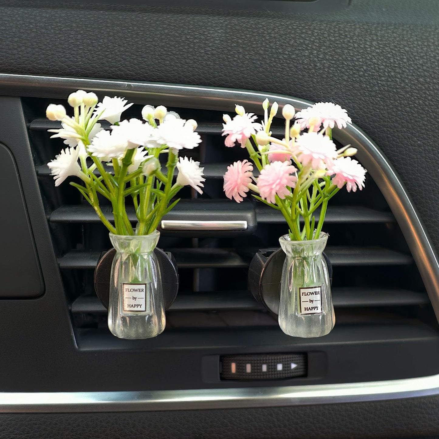 Set of 4 Cute Flower Bouquet Car Air Freshener Vent Clips, Mini Artificial Flowers for Car Air Vent Decoration, Auto Interior Dashboard Ornament Accessories