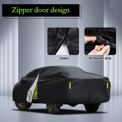 Car Cover Custom Fit for Toyota Corolla 2000-2025, Honda Civic 1991-2025, Waterproof All Weather Full Exterior Cover Rain Sun Protector Car Cover with Door Zipper