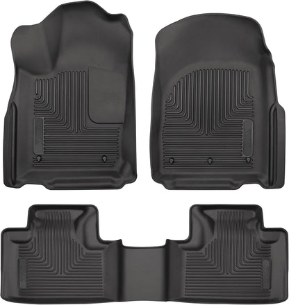 Husky Liners Weatherbeater Floor Mats | Fits 2016 - 2025 Dodge Durango; 2016 - 2021 Jeep Grand Cherokee; 2022 Jeep Grand Cherokee WK | Front & 2nd Row, 3-pc Black - 99151