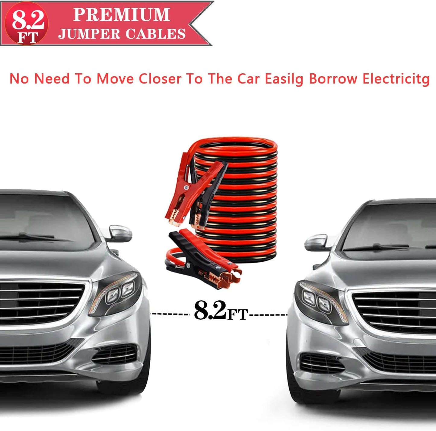 Car Emergency Kit with Jumper Cables Car Safety Kit Vehicle Emergency | Car Emergency Kits for Vehicles Headlamps, Car Glasses Holder, Safety Hammer, Ideal Gifts for New Drivers
