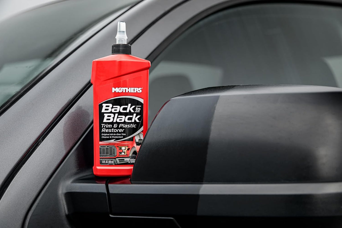 Mothers Back-to-Black Trim & Plastic Restorer, 12 oz. — Removes Oxidation, Dirt & Wax Residue – Restores Faded Trim & Provides Long-Lasting Protection (06112)