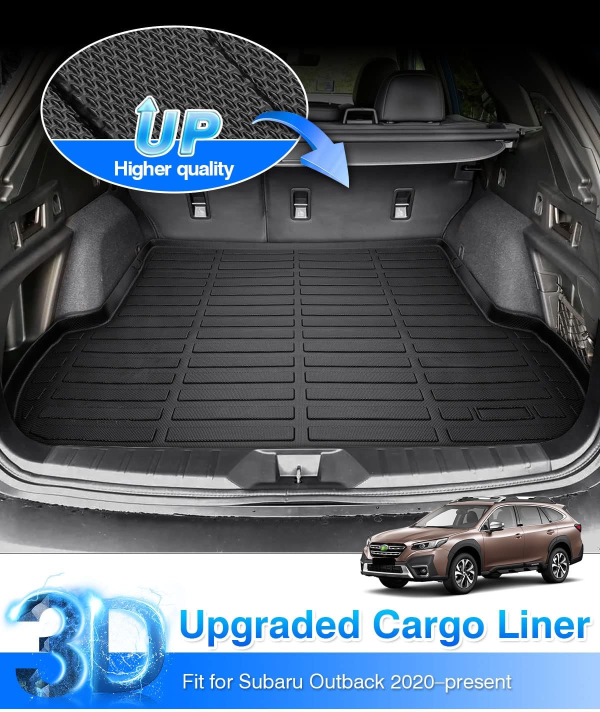 Rav4 Cargo Liner - Trunk Mat for Toyota RAV4 2019-2024 2025, All Weather Cargo Mat for rav4 Accessories, Heavy Duty (Fit for All Models)