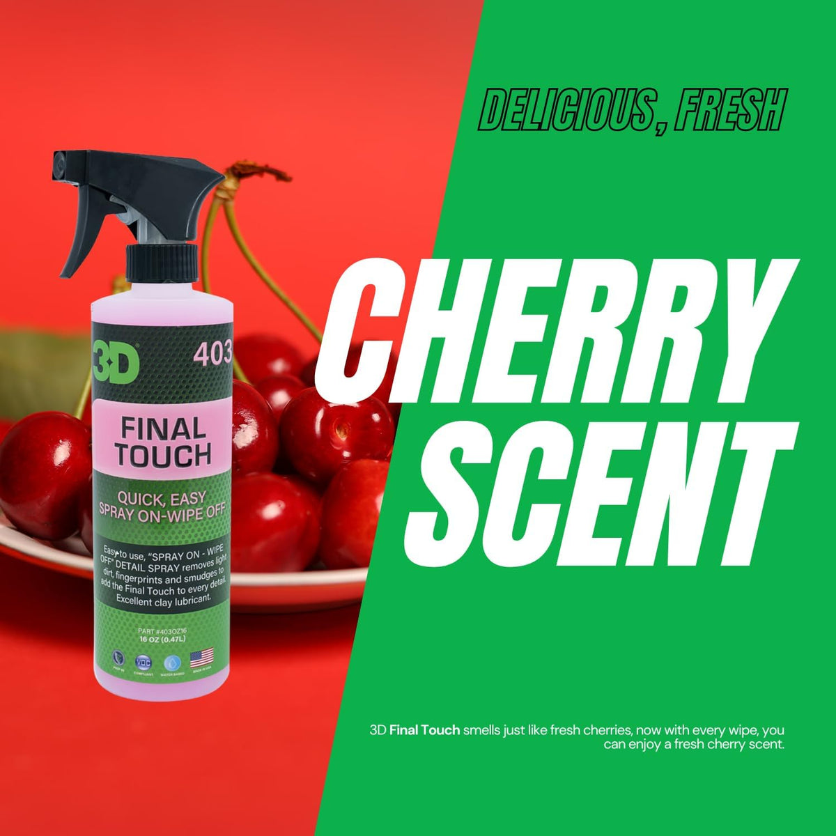 3D Final Touch Quick Detail Spray - Easy Spray On, Wipe Off Showroom Shine 1 Gallon