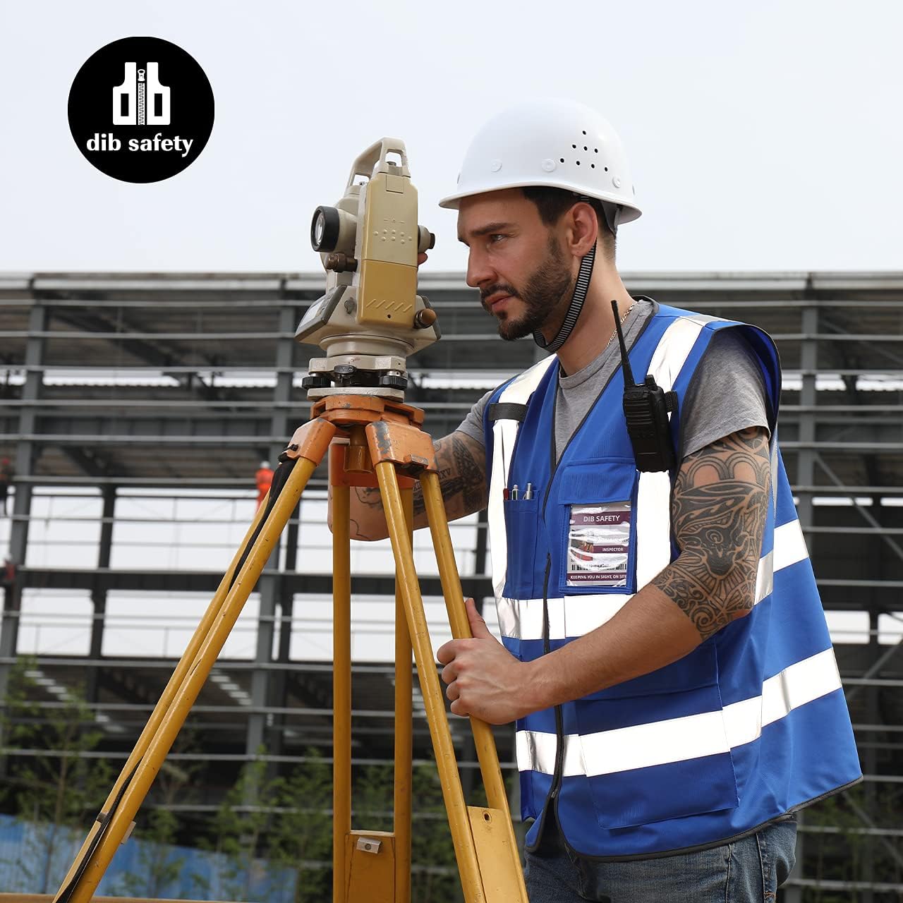 Dib Safety Reflective Safety Vest for Men Women, High Visibility Vest with Pockets and Zipper, ANSI Class 2