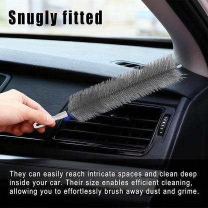 4 PCS Fan Cleaner Brush, Cobweb Duster Bendable Fan Duster, Plastic Dust Cleaner Reusable Head Ceiling Brush Microfiber Dirt Remover for AC Radiator Car Vents Blinds Shutters Window (Blue)