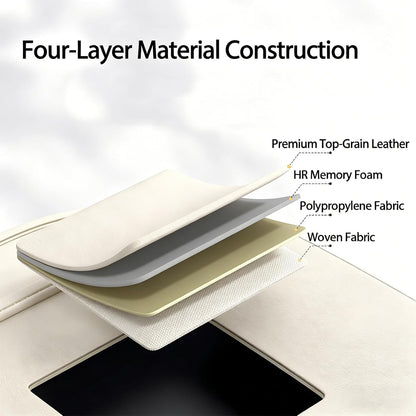 Universal Foldable Car Backseat Organizer with Table Tray, Car Seat Back Protector with Touch Screen Phone Holder, Premium Leather Kick Mats with Storage Pockets Tissue Holder (Brown)
