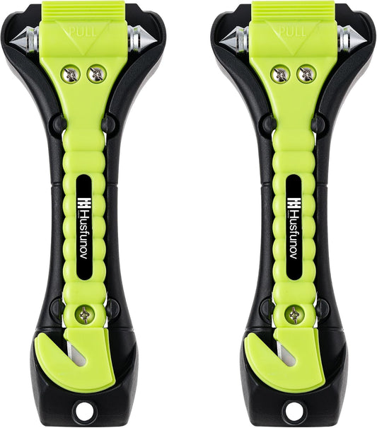 Car Window Breaker Hammer and Seat Belt Cutter 2-in-1，Emergency Escape Tool | Car Accessories, Auto Car Escape Tool，Safety Hammer for Family Rescue and Auto Traffic Accident Emergency Escape, 2 Packs