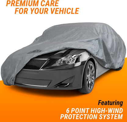 Armor All Heavy Duty Premium All-Weather SUV Car Cover by Season Guard; Max Protection from Sun Rain Wind & Snow for SUV or CUV up to 205" in Length; Indoor & Outdoor Covers; Grey