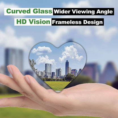 Upgrade HD Glass Wide Angle Blind Spot Mirror, Frameless 360 Adjustable Convex Rear View Mirror for Cars, Trucks and SUV - Big Fan Shaped 2pcs