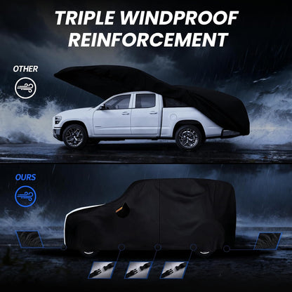 Large SUV Car Cover for Chevy Suburban 100% Waterproof All Weather, Heavy Duty Outdoor Full Exterior Covers Rain Sun Wind UV Protection. - Colors A