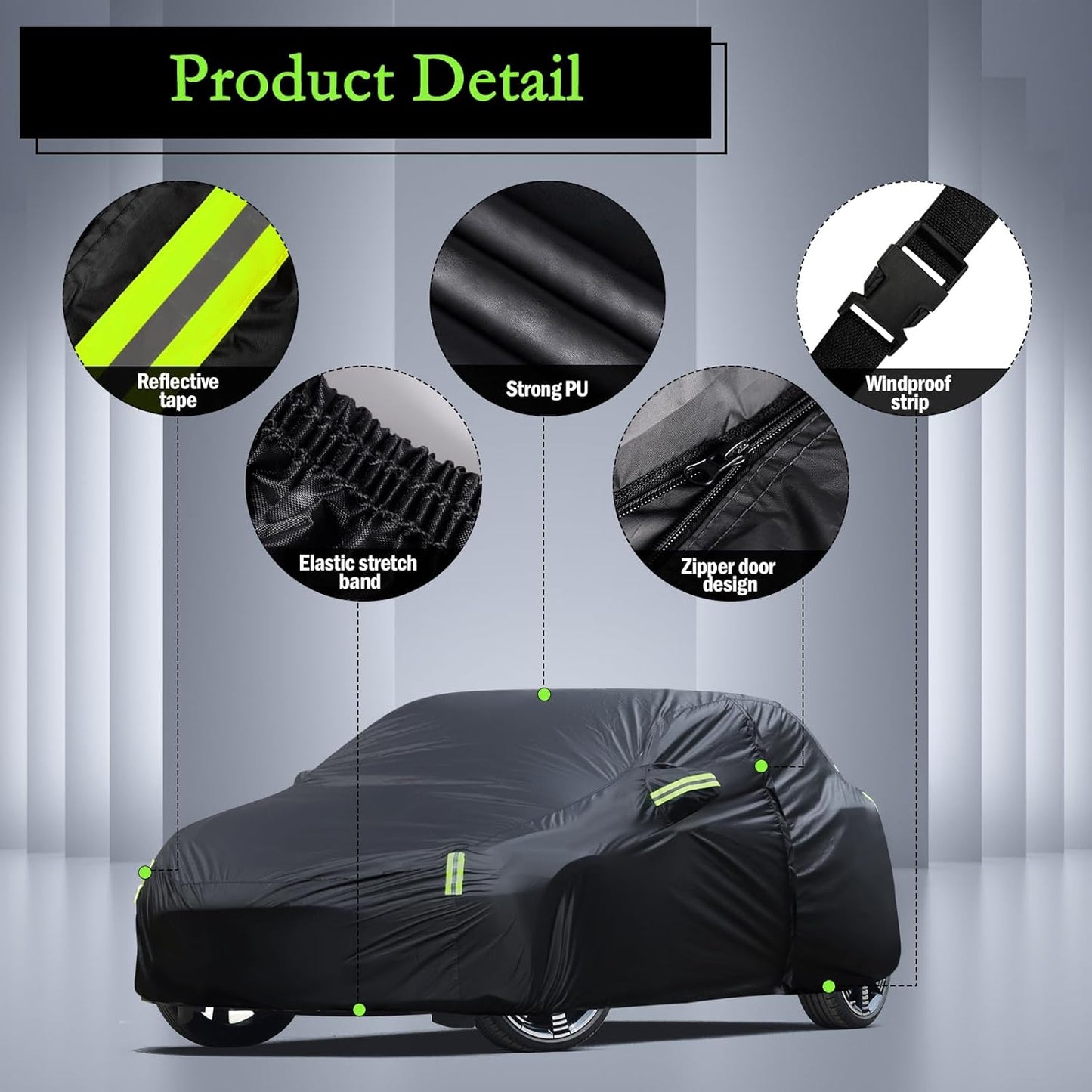 Car Cover Custom Fit for Toyota Corolla 2000-2025, Honda Civic 1991-2025, Waterproof All Weather Full Exterior Cover Rain Sun Protector Car Cover with Door Zipper