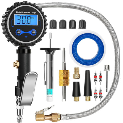 Tire Pressure Gauge - (0-60 PSI) Heavy Duty, Certified ANSI Accurate with Large 2 Inch Easy to Read Glow Dial, Low - High Air Pressure Gauge. Tire Gauge for Car and Trucks Tires by Vondior