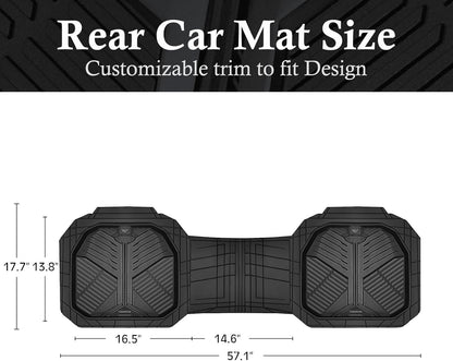 CAR PASS Heavy Duty Rubber Car Mats with Cargo Liner, Deep-Dish Car Floor Mats and Trunk Mat All Weather, Universal Trim-to-Fit for SUVs Trucks Sedans, Waterproof Anti-Slip, Trimmable V12 Black