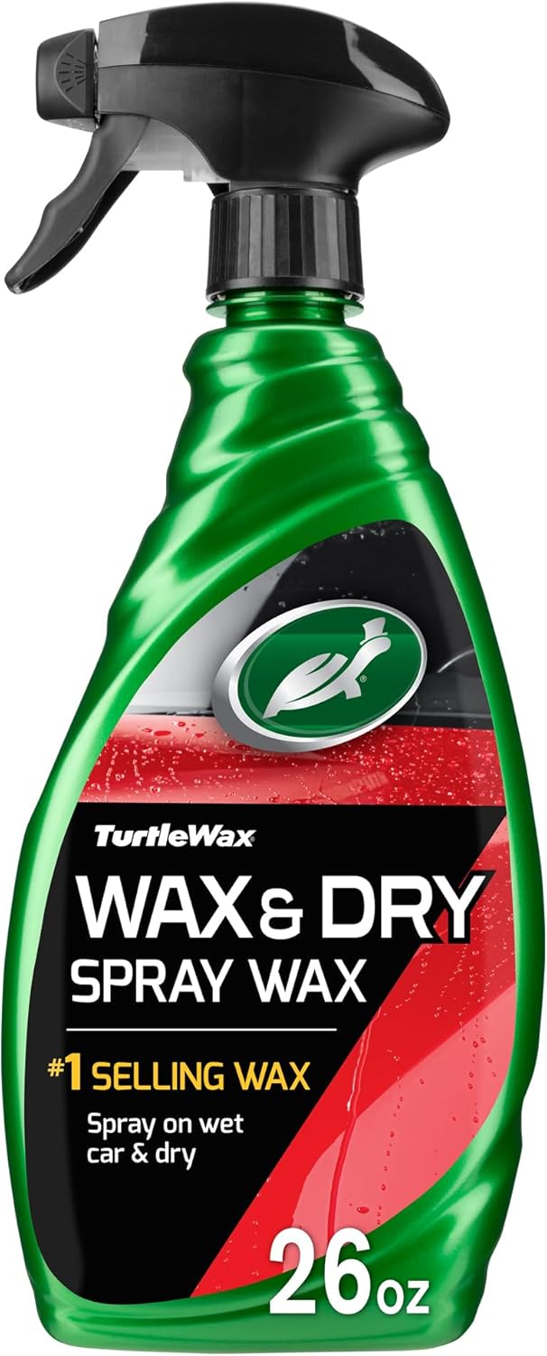 Turtle Wax 50834 1-Step Wax and Dry, Quick and Easiest Step to High Shine, for Cars, Trucks, Motorcycles and RVs, 26 oz. Double Pack with Microfiber Towel
