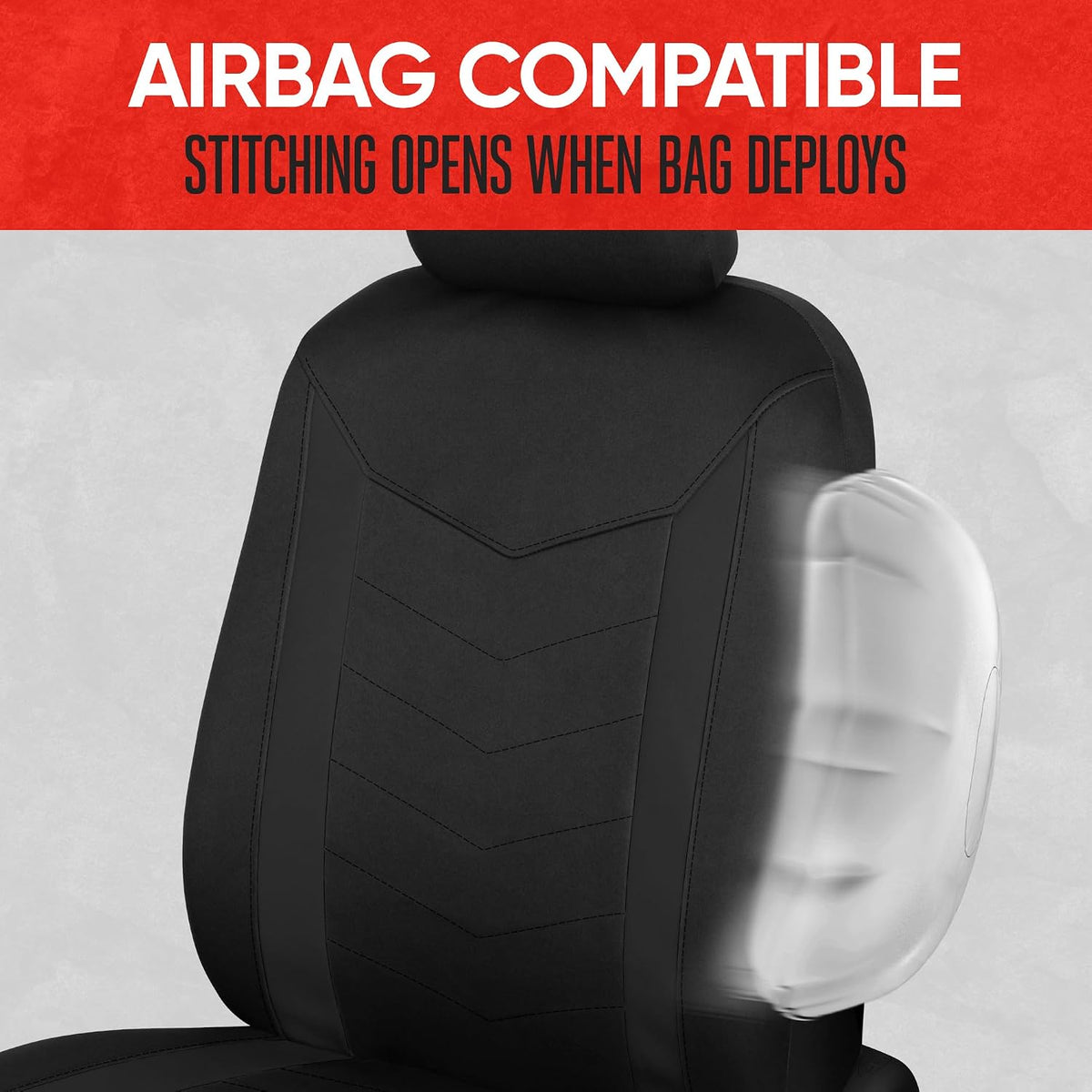 Motor Trend AquaShield Waterproof Front Seat Covers, Black Seat Covers for Cars – Neoprene Front Car Seats Cover, SUV Seat Covers Protector - Car Interior Cover for Auto, Trucks, & Dog Owners