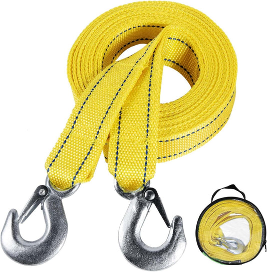 Tow Strap with Hooks Heavy Duty Car Vehicle Emergency Recovery Rope Boat Trailer Winch Strap 13'x1.8 Max 10,000lbs Capacity for Towing Vehicles Jet Ski ATV Pontoon Wave Runner Accessories