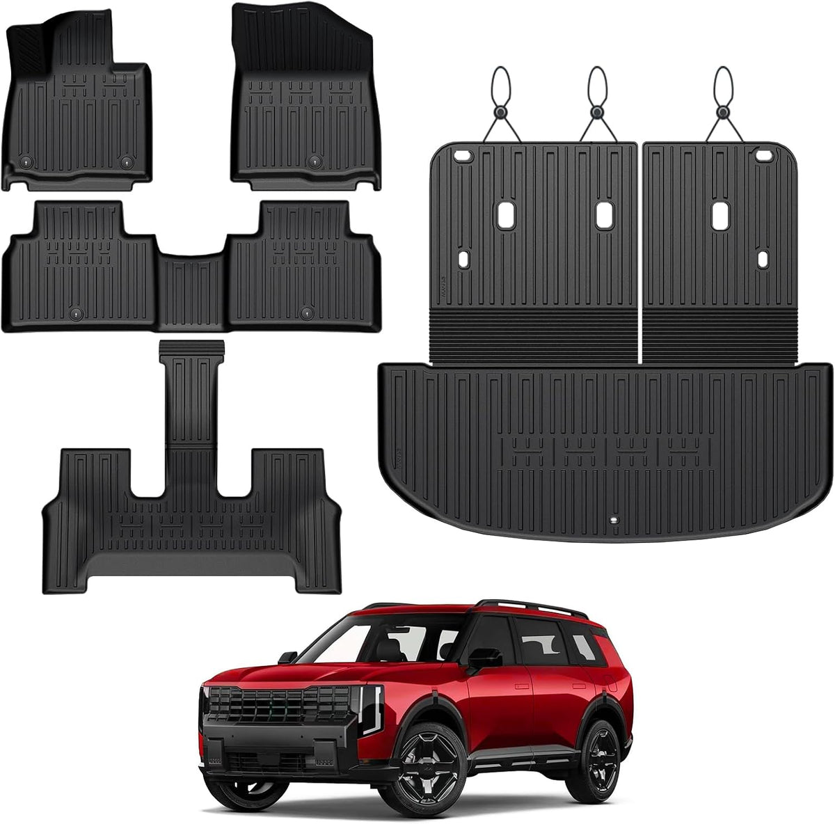 Floor Mats for Kia K5 2021-2026/Hyundai Sonata Gas 2020-2026, All Weather Floor Mats Trunk Cargo Liner Accessories, Full Coverage Set (Fit FWD Models)