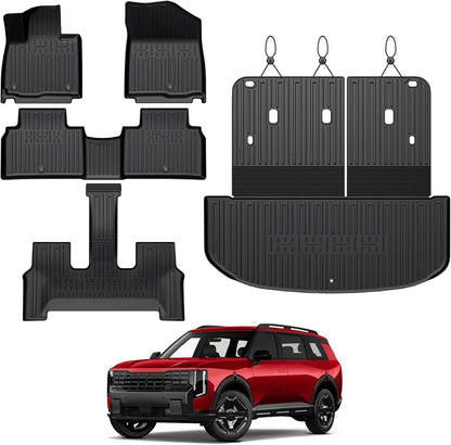 Floor Mats for Kia K5 2021-2026/Hyundai Sonata Gas 2020-2026, All Weather Floor Mats Trunk Cargo Liner Accessories, Full Coverage Set (Fit FWD Models)