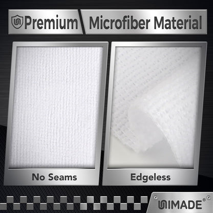 UNIMADE Microfiber Cleaning Cloth, 100 Pack Microfiber Towels for Cars Commercial Grade Work Rags Bulk Detailing Cloth for Automotive Bar Mechanic Restaurant Garage Housekeeping, 11.5"x 11.5", Grey