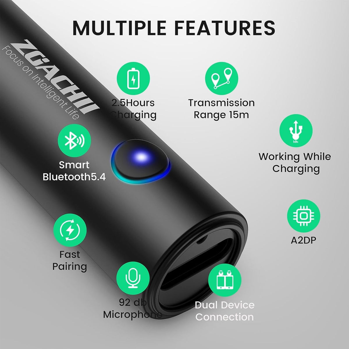 Bluetooth Aux Adapter for Car, Wireless Bluetooth 5.4 Receiver with 3.5mm Jack, 6H Playtime, HiFi Stereo for Vehicle Truck Home Stereo Speaker Music Streaming, Handsfree Calling, [1 Piece]