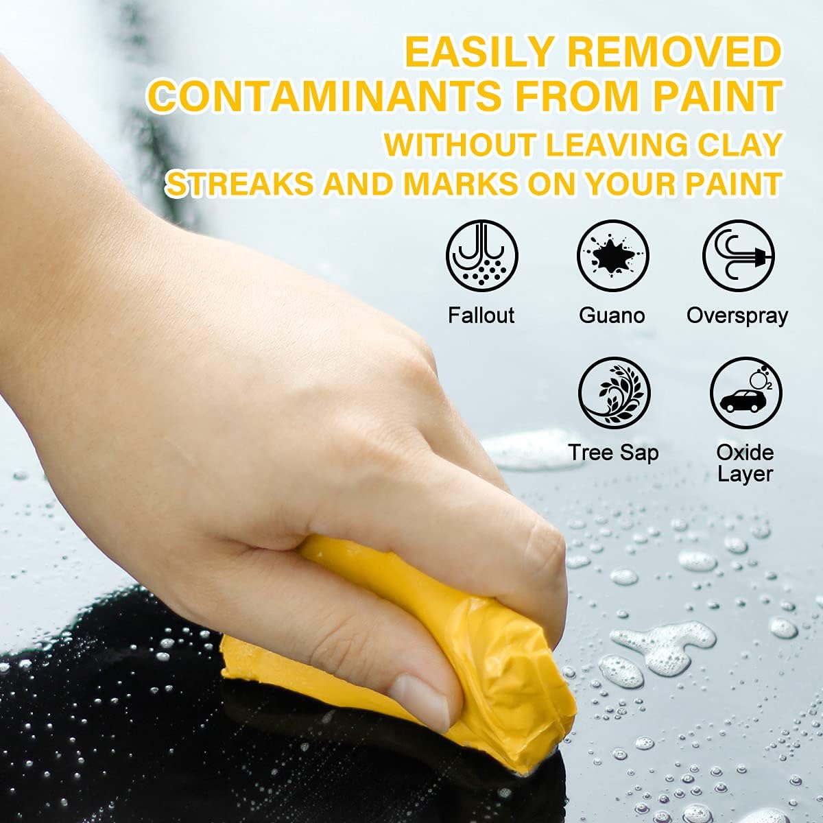 Car Clay Bar 4 Pack 400g, Premium Grade Clay Bars Detailing Magic Clay Bar Cleaner Auto Wash Bars with Washing and Adsorption Capacity for Car Wash Car Detailing Clean,RV, Bus,Glass Cleaning