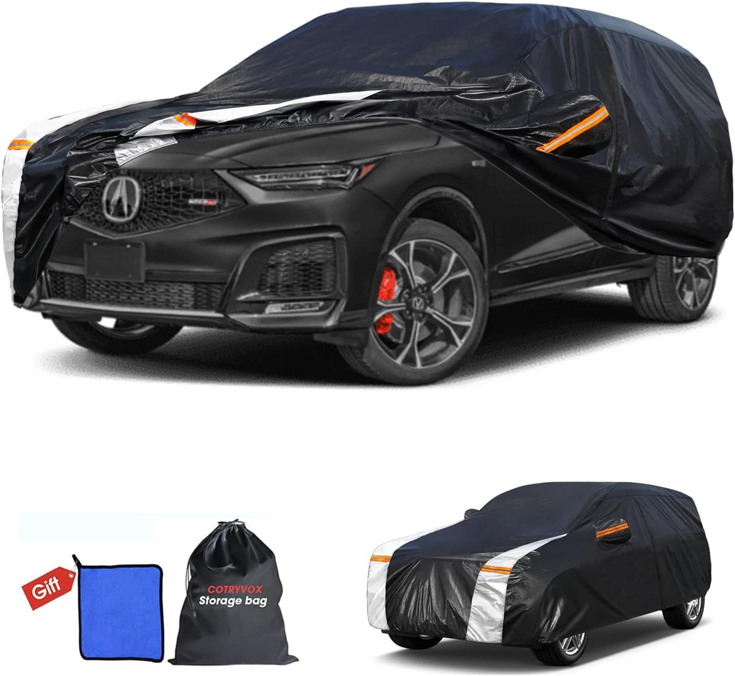 Large SUV Car Cover for Chevy Suburban 100% Waterproof All Weather, Heavy Duty Outdoor Full Exterior Covers Rain Sun Wind UV Protection. - Colors B