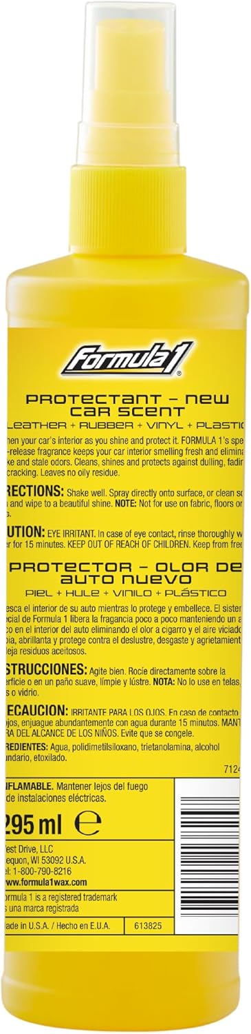 Formula 1 Interior Detailing Protectant Spray, Car Interior Cleaner with Lasting Strawberry Fragrance and UV Protection, Safe for Vinyl, Rubber, Plastic, & Dashboard - 10oz