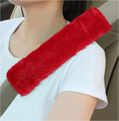 Sun Walker 2PCS Seat Belt Shoulder Pads, Fluffy Soft Plush Auto Seat Belt Pads for Protecting Your Neck & Shoulder, Comfortable Seatbelt Cover Warm Protective Cushion for Most Cars (Purple)