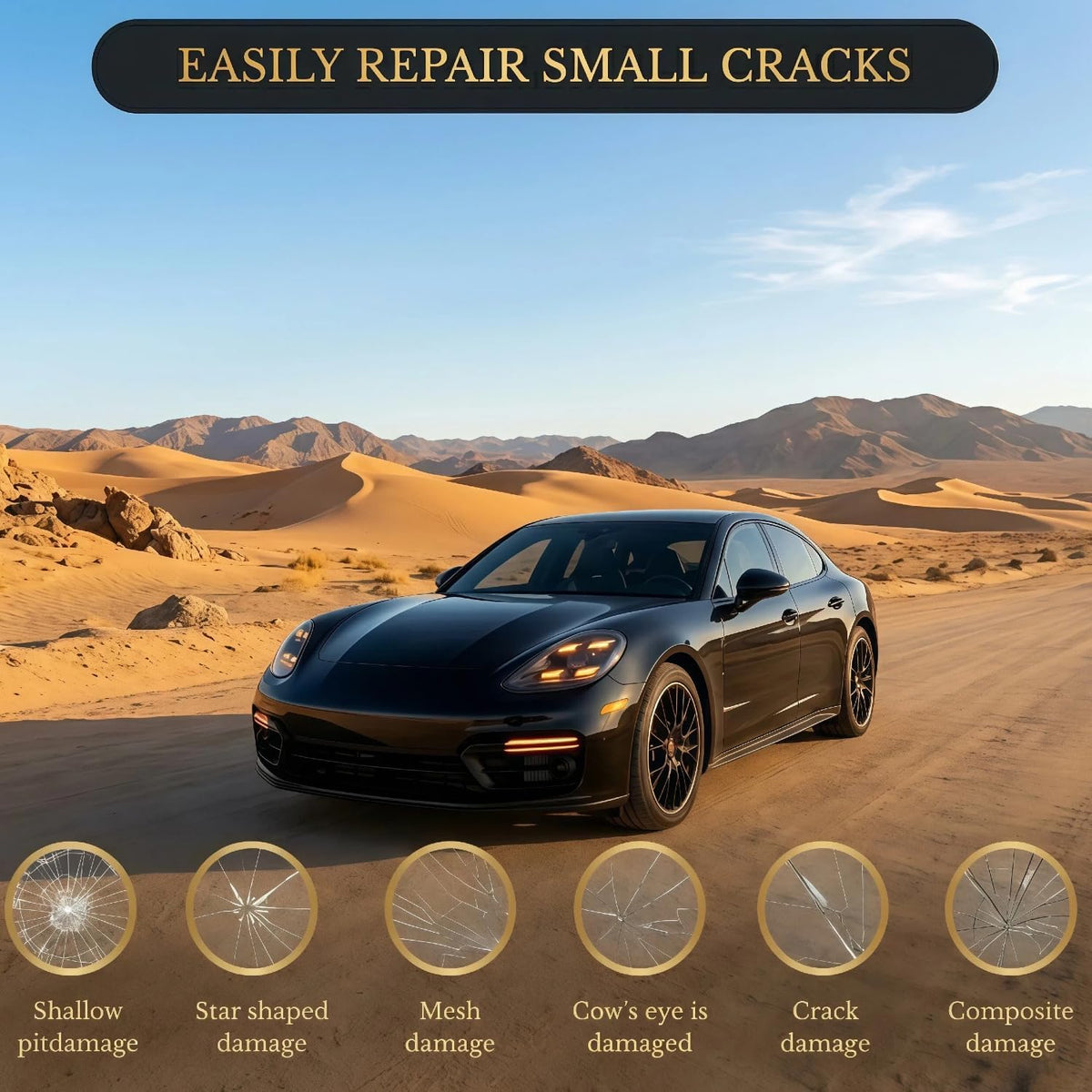Windshield Crack Repair Kit – Quick Windshield Repair Kit, Nano Glass Fluid Windshield Chip Repair Kit for Bullseye, Star & Linear Cracks – Car Windshield Crack Repair Kit Fluid